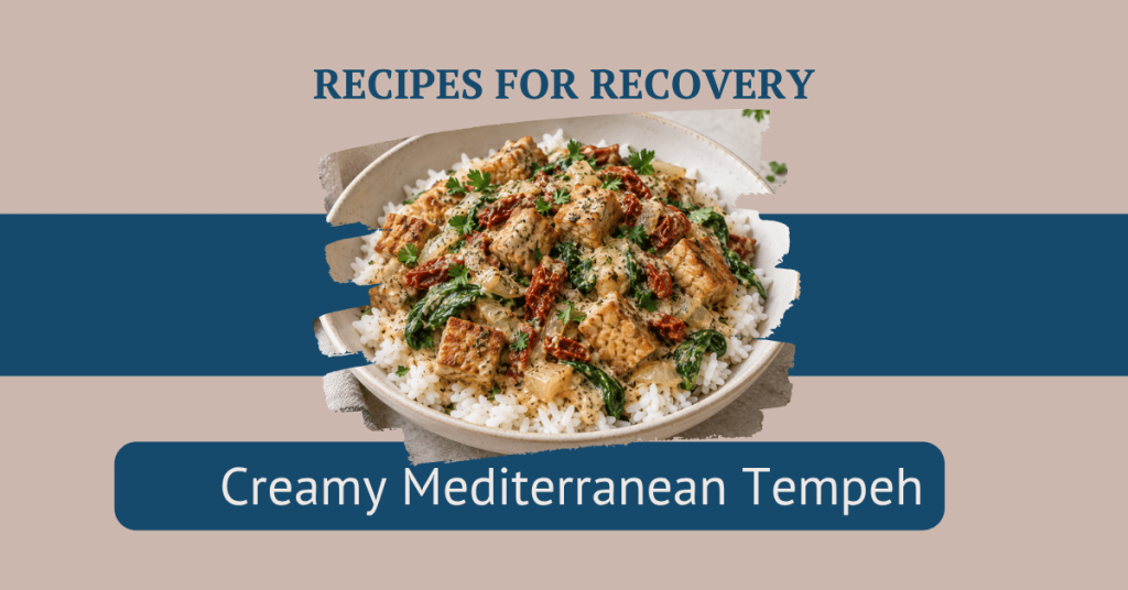 Creamy Mediterranean Tempeh Over Rice recipe